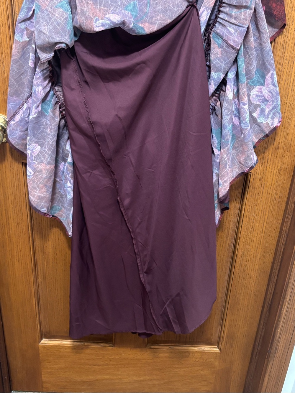 Lost + Wander Burgundy Floral Tiered Maxi Dress. Sz S. NWT - Picture 11 of 12